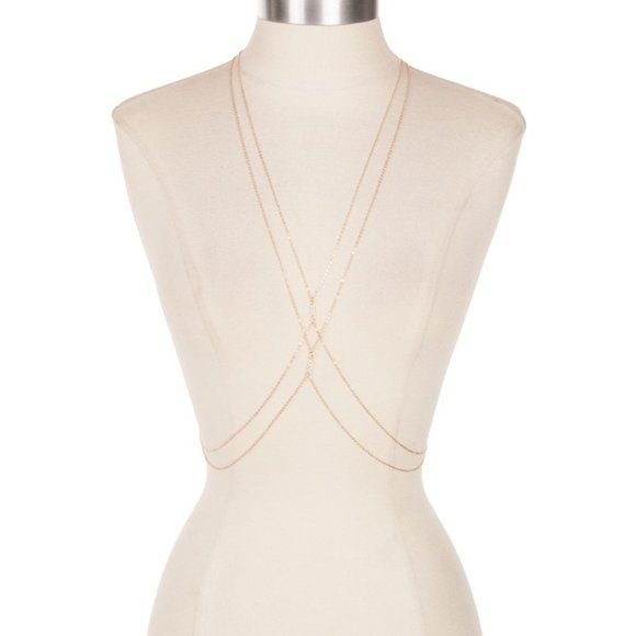 Jewelry - Double Crisscross Beaded Body Chain Jewelry